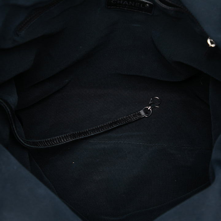 Chanel CC Matelassé Jean Grosgrain Drawstring Cabas