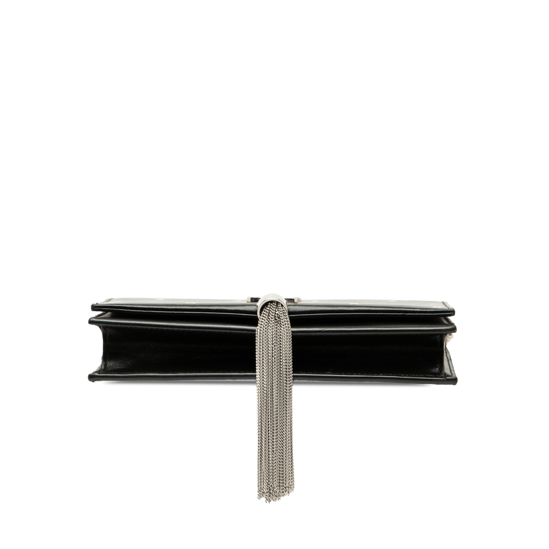 Saint Laurent Cuir de veau Star Print Classic Monogram Kate Tassel Wallet on Chain Noir
