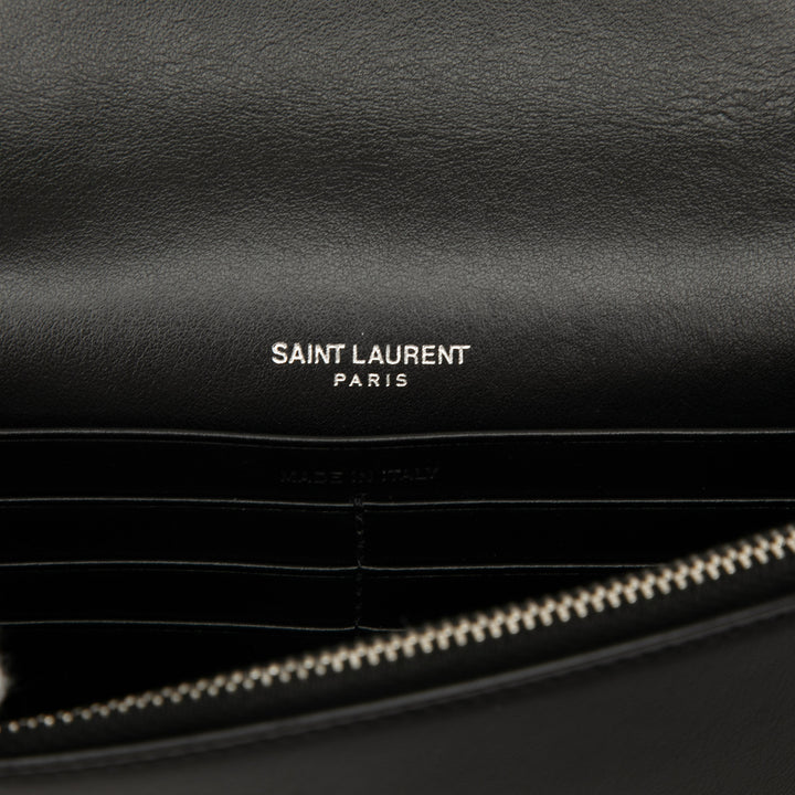 Saint Laurent Cuir de veau Star Print Classic Monogram Kate Tassel Wallet on Chain Noir