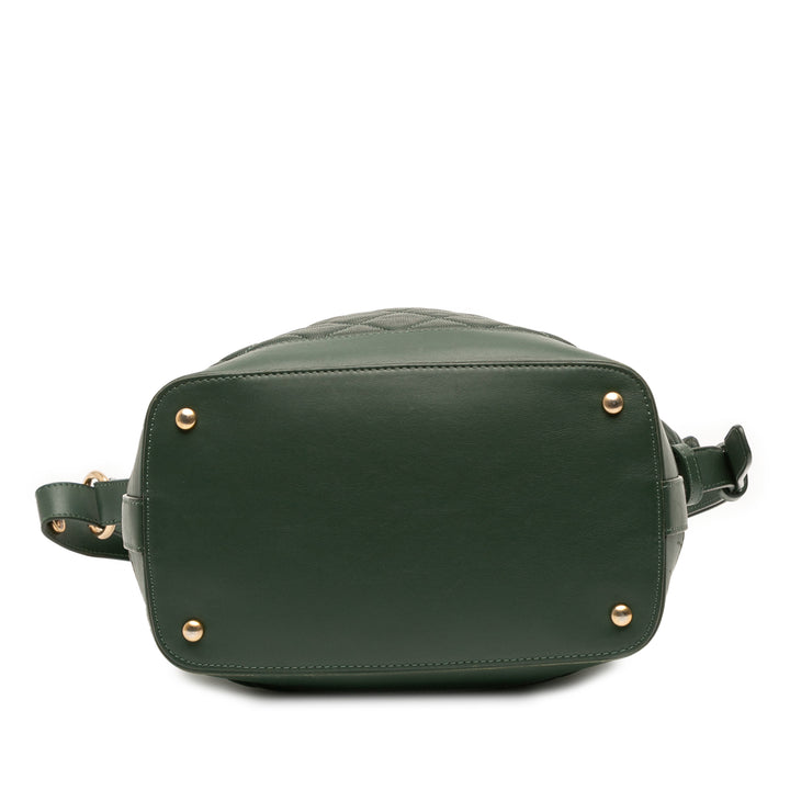 CC Quilted Caviar Casual Style Hobo Green - Gaby Paris