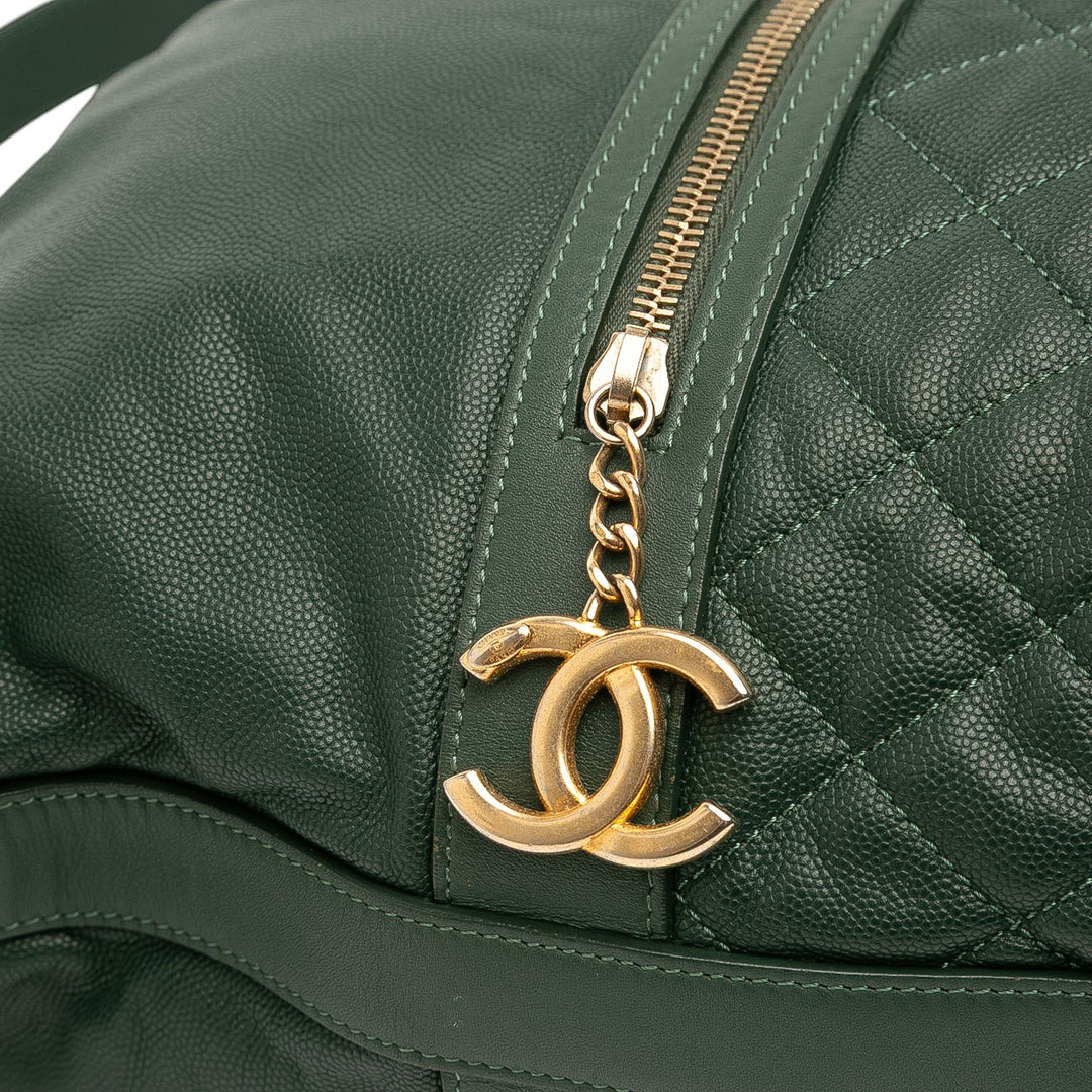 CC Quilted Caviar Casual Style Hobo Green - Gaby Paris
