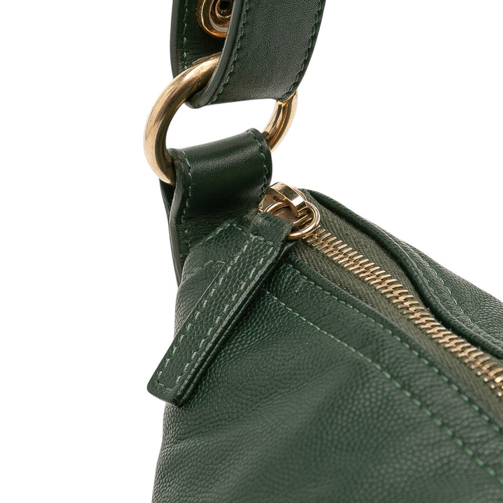 CC Quilted Caviar Casual Style Hobo Green - Gaby Paris