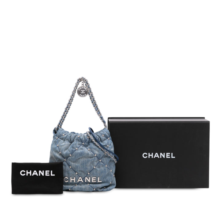 clouté 22 Sac Mini Jean Bleu