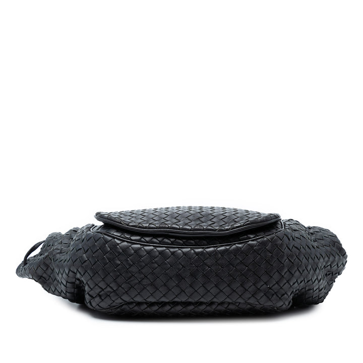 Bottega Veneta Nappa Intrecciato Flap Sac porté croisé Noir