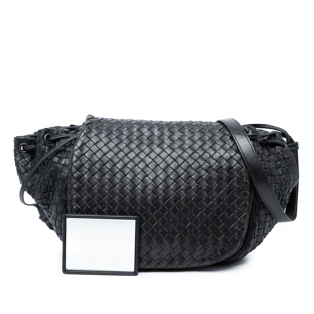 Bottega Veneta Nappa Intrecciato Flap Sac porté croisé Noir – GABY PARIS Authentique