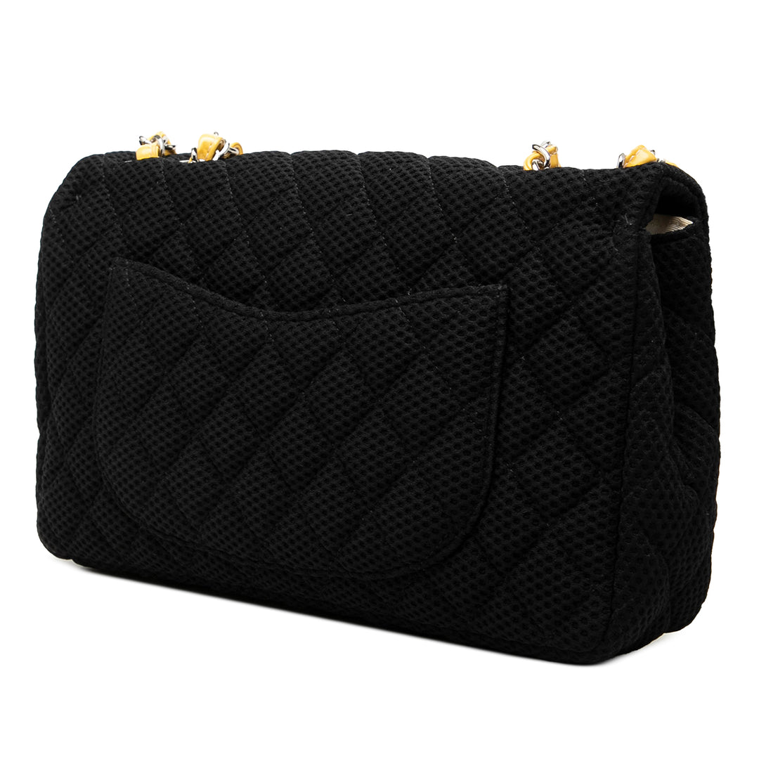 Chanel Matelassé perforé Jersey Rabat simple Moyen Noir – vue 2 – GABY PARIS