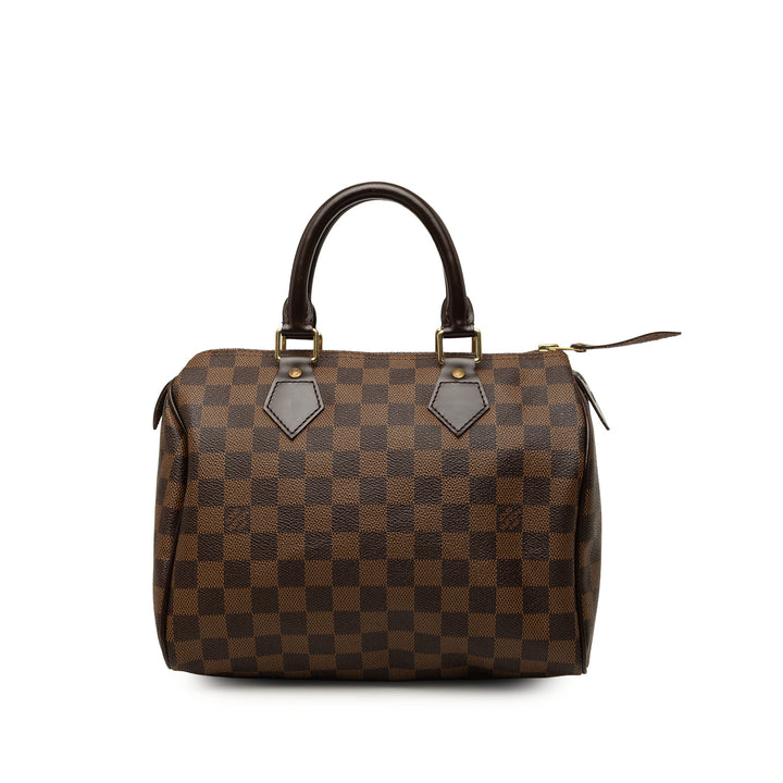Louis Vuitton Sac à main Speedy 25 Damier Ébène Marron – vue principale – GABY PARIS
