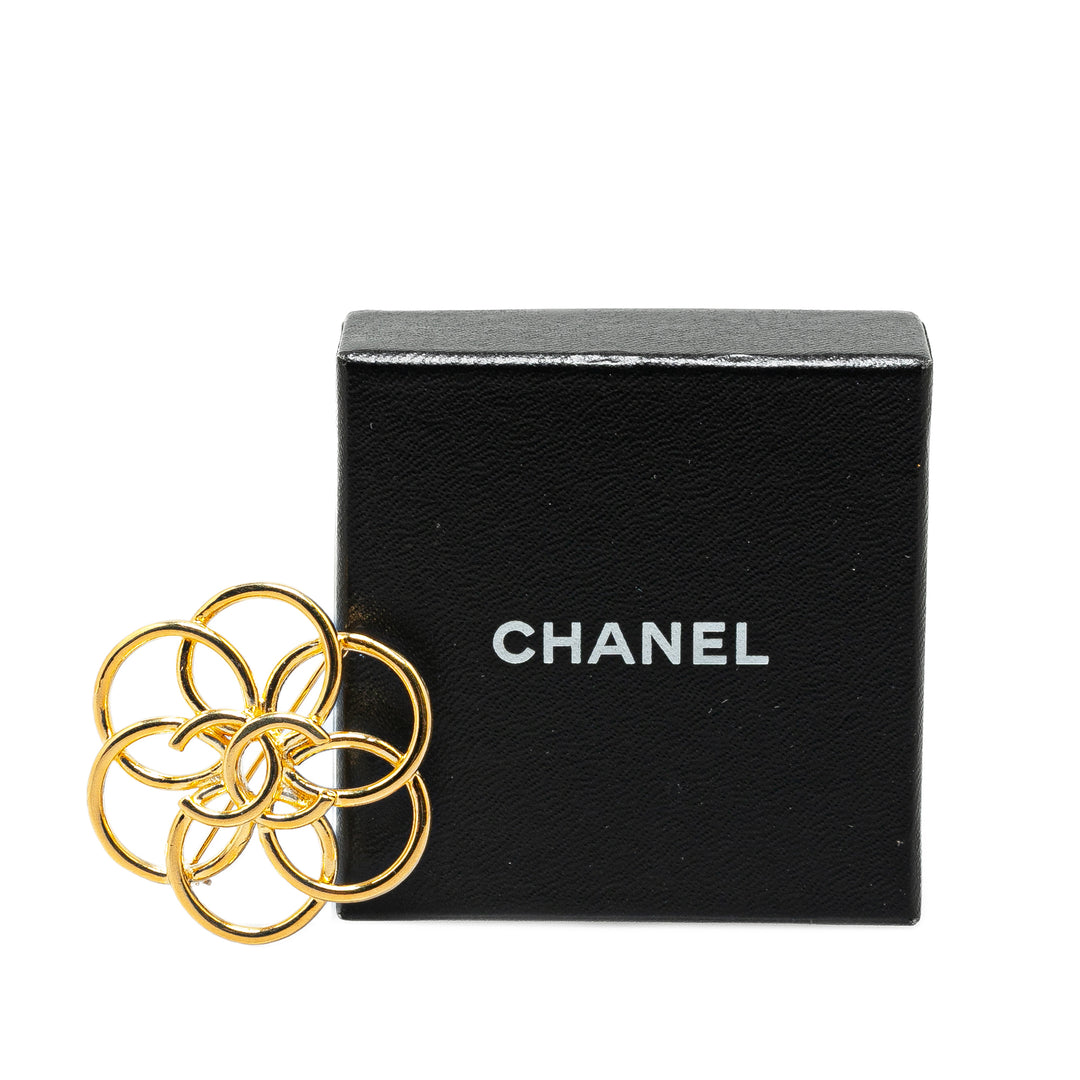 Chanel Gold Plated CC Brooch Gold - GABY PARIS