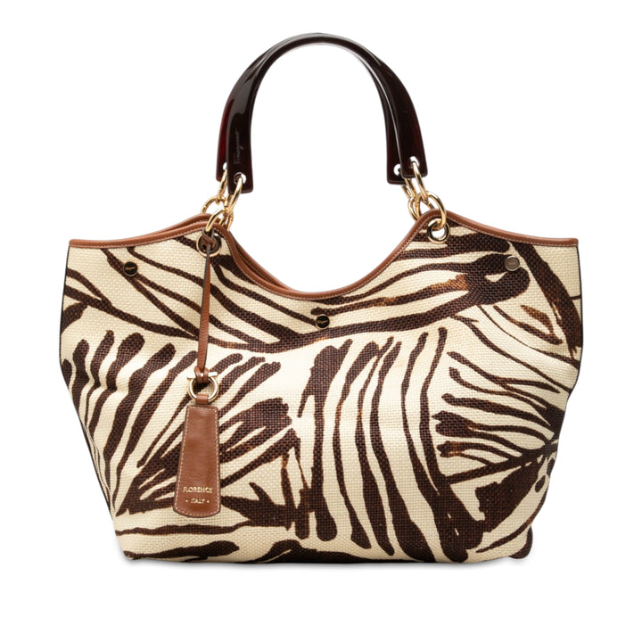 Ferragamo Cabas Zebra Imprimé Marron – vue principale – GABY PARIS