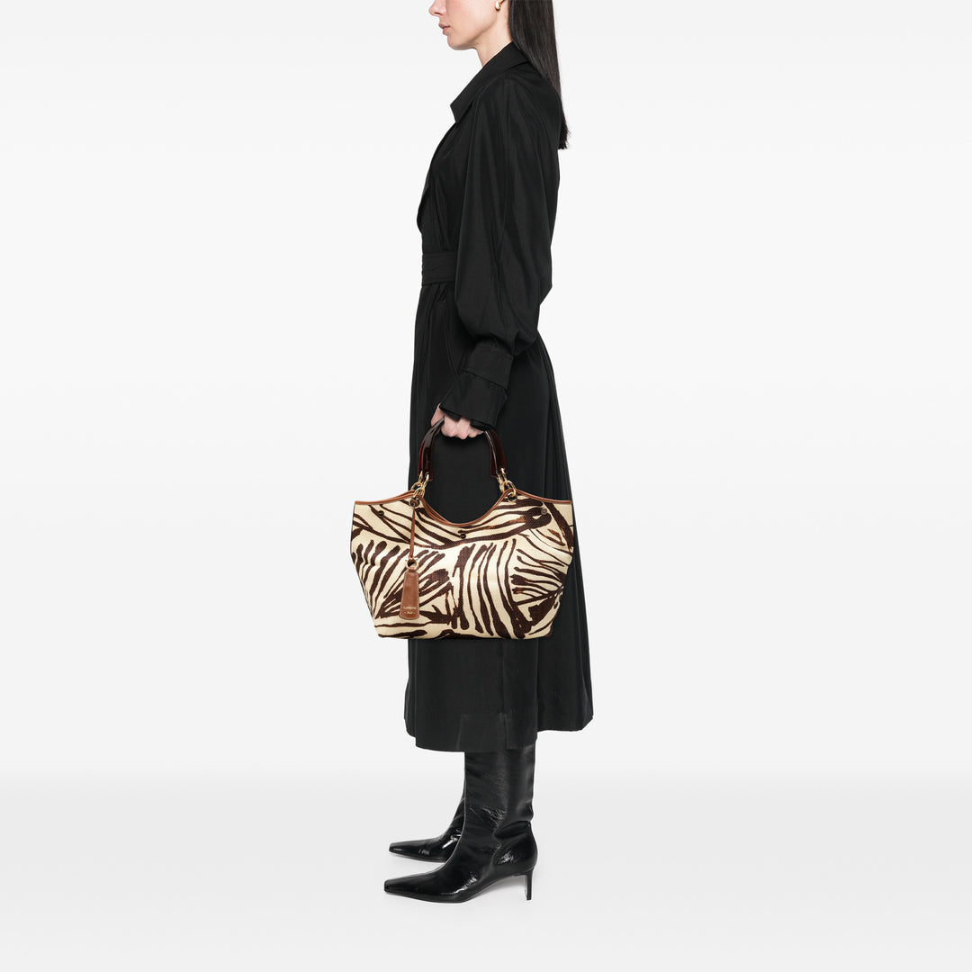 Ferragamo Cabas Zebra Imprimé Marron – vue 6 – GABY PARIS