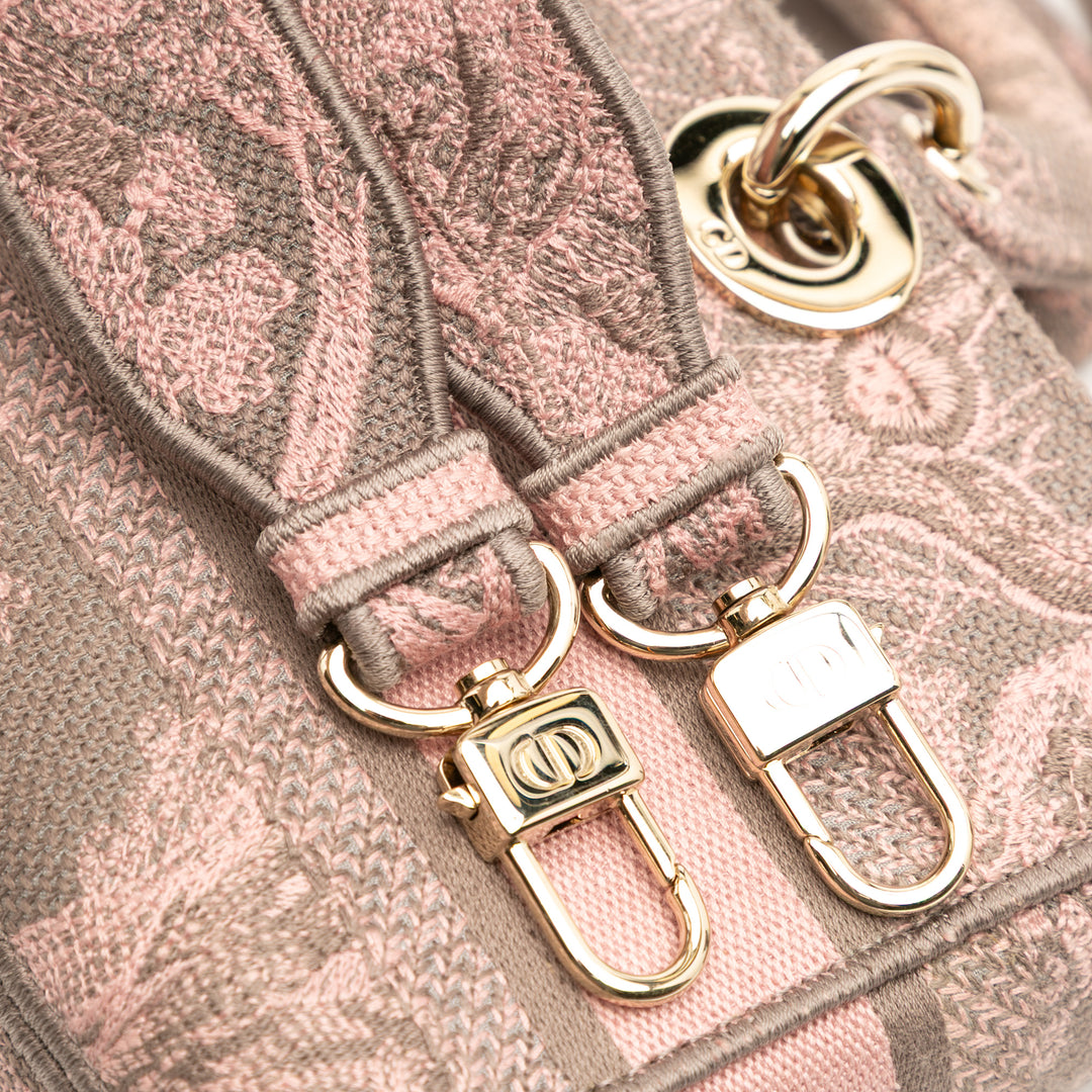 Dior Medium Toile Embroidered Toile De Jouy Lady D Joy Sac cartable Rose – GABY PARIS Authentique