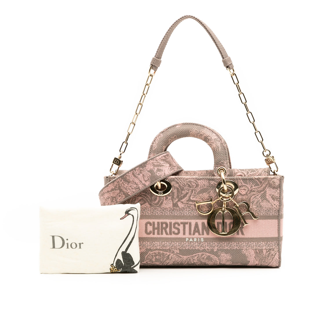 Dior Medium Toile Embroidered Toile De Jouy Lady D Joy Sac cartable Rose – GABY PARIS Authentique