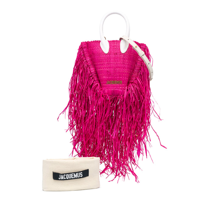 Raffia Le Petit Baci Satchel Pink - Gaby Paris