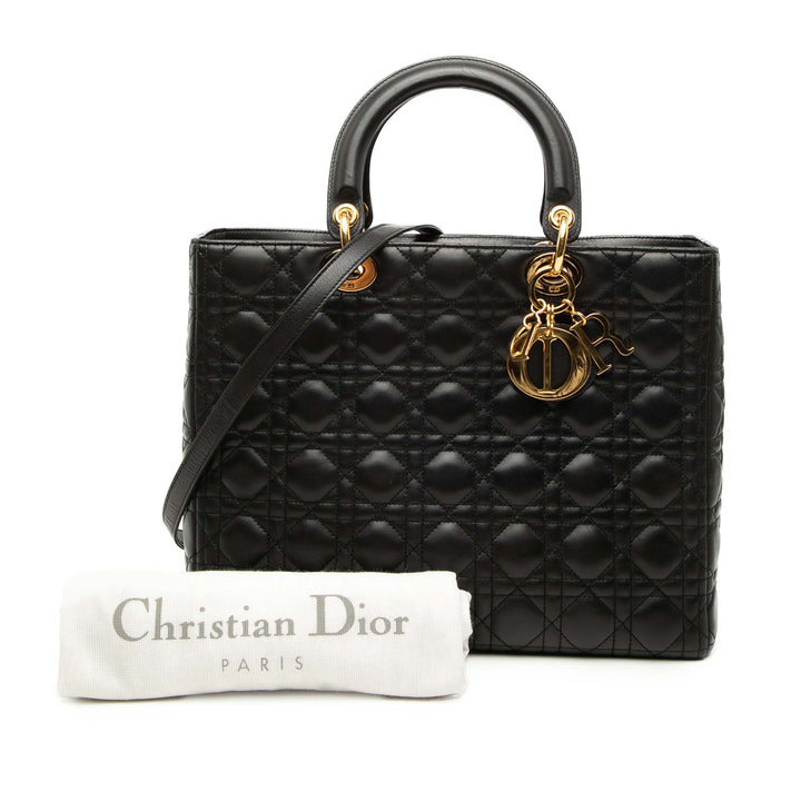Dior Large Cuir d’agneau Cannage Lady Dior