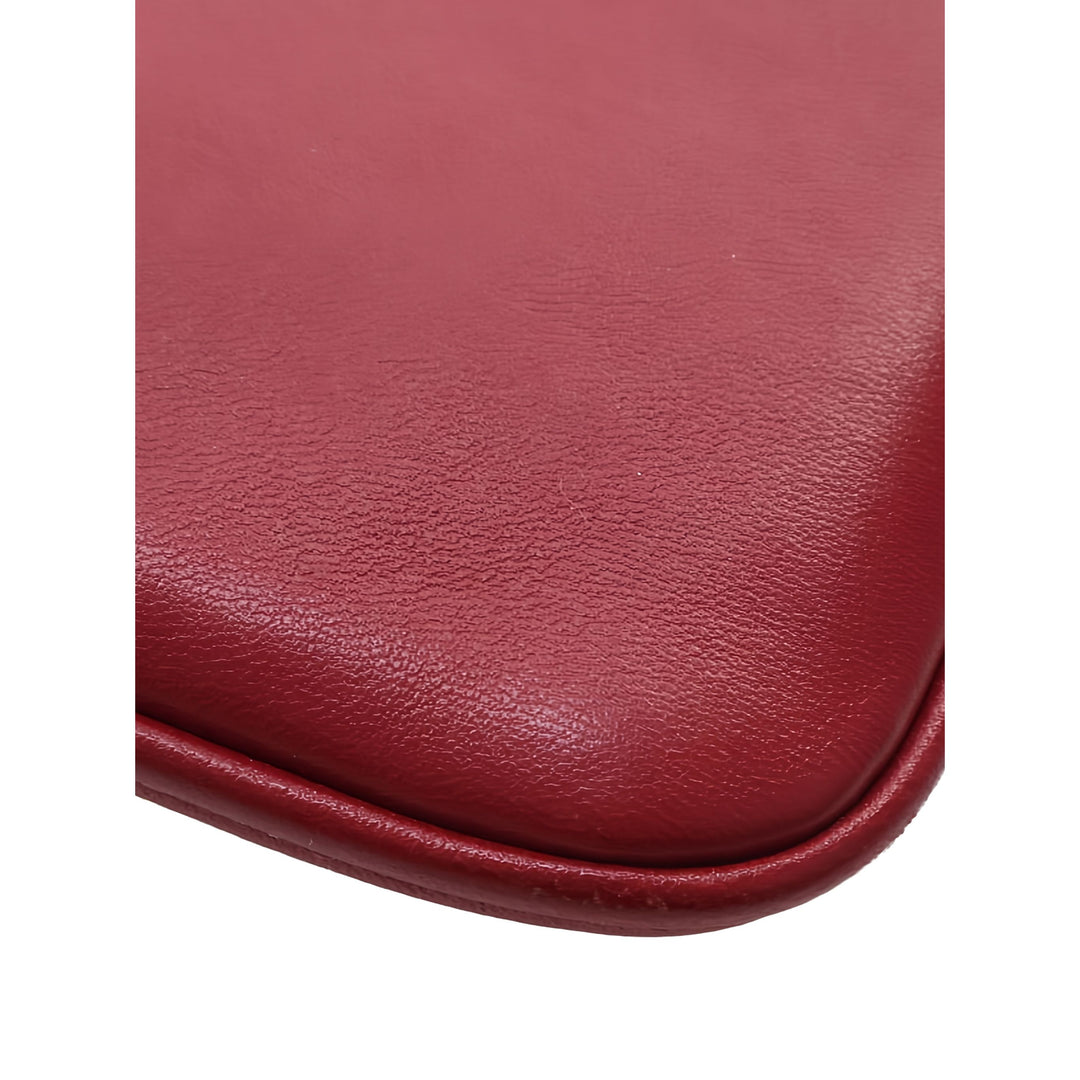 Chanel Sac à main Matelassé CC Unchained à rabat Petit Cuir d'agneau Rouge – vue 10 – GABY PARIS