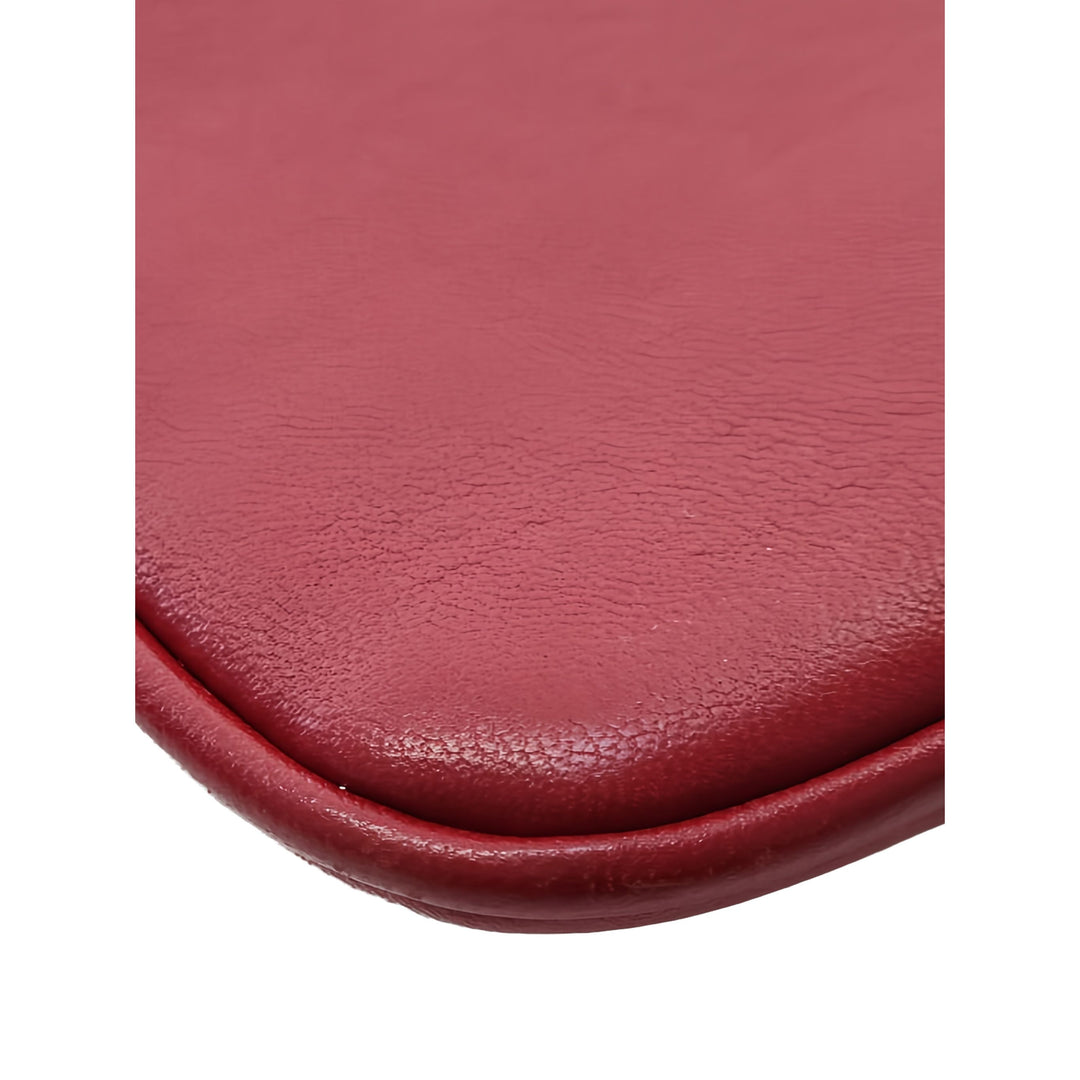 Chanel Sac à main Matelassé CC Unchained à rabat Petit Cuir d'agneau Rouge – vue 9 – GABY PARIS