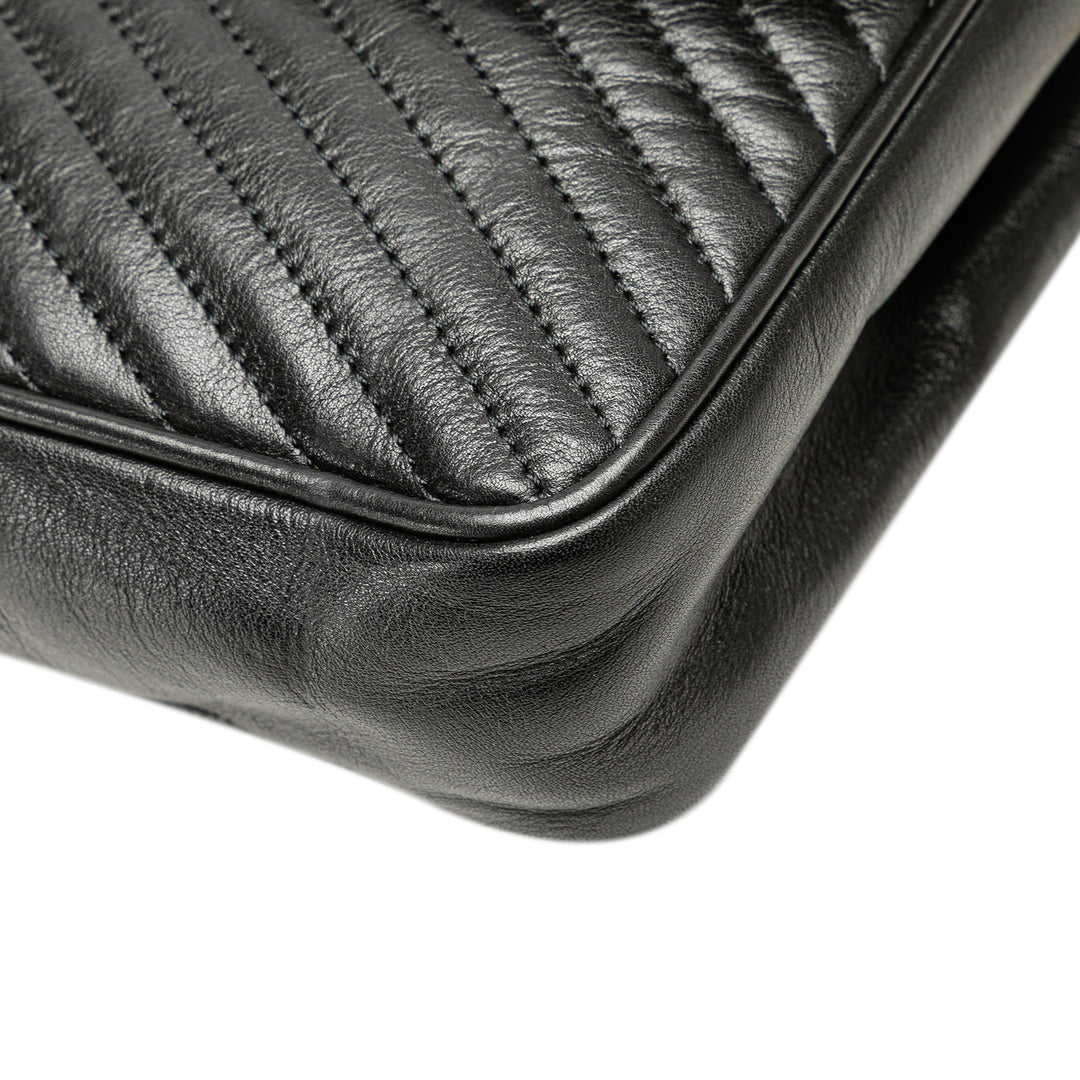 Leather Triomphe Chain Crossbody Black - Gaby Paris