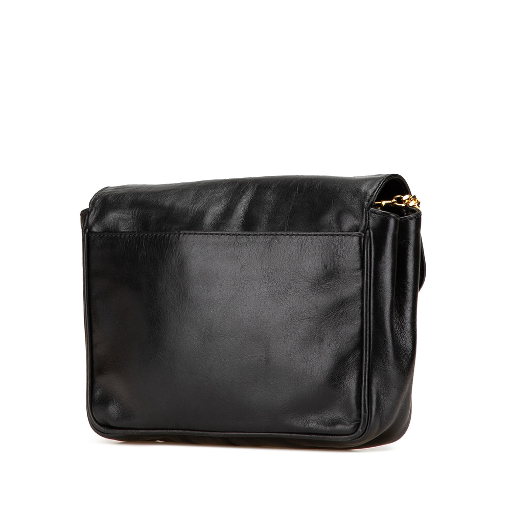 Leather Triomphe Chain Crossbody Black - Gaby Paris