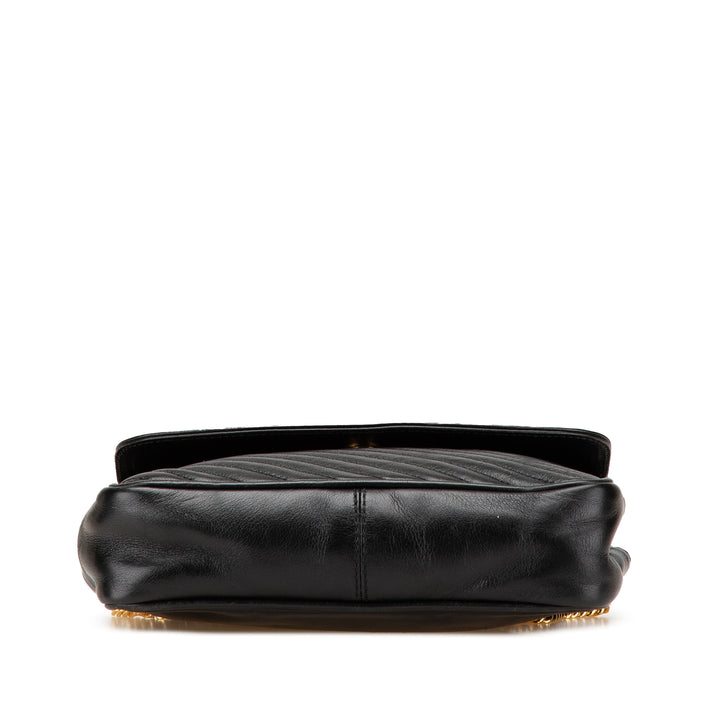 Leather Triomphe Chain Crossbody Black - Gaby Paris