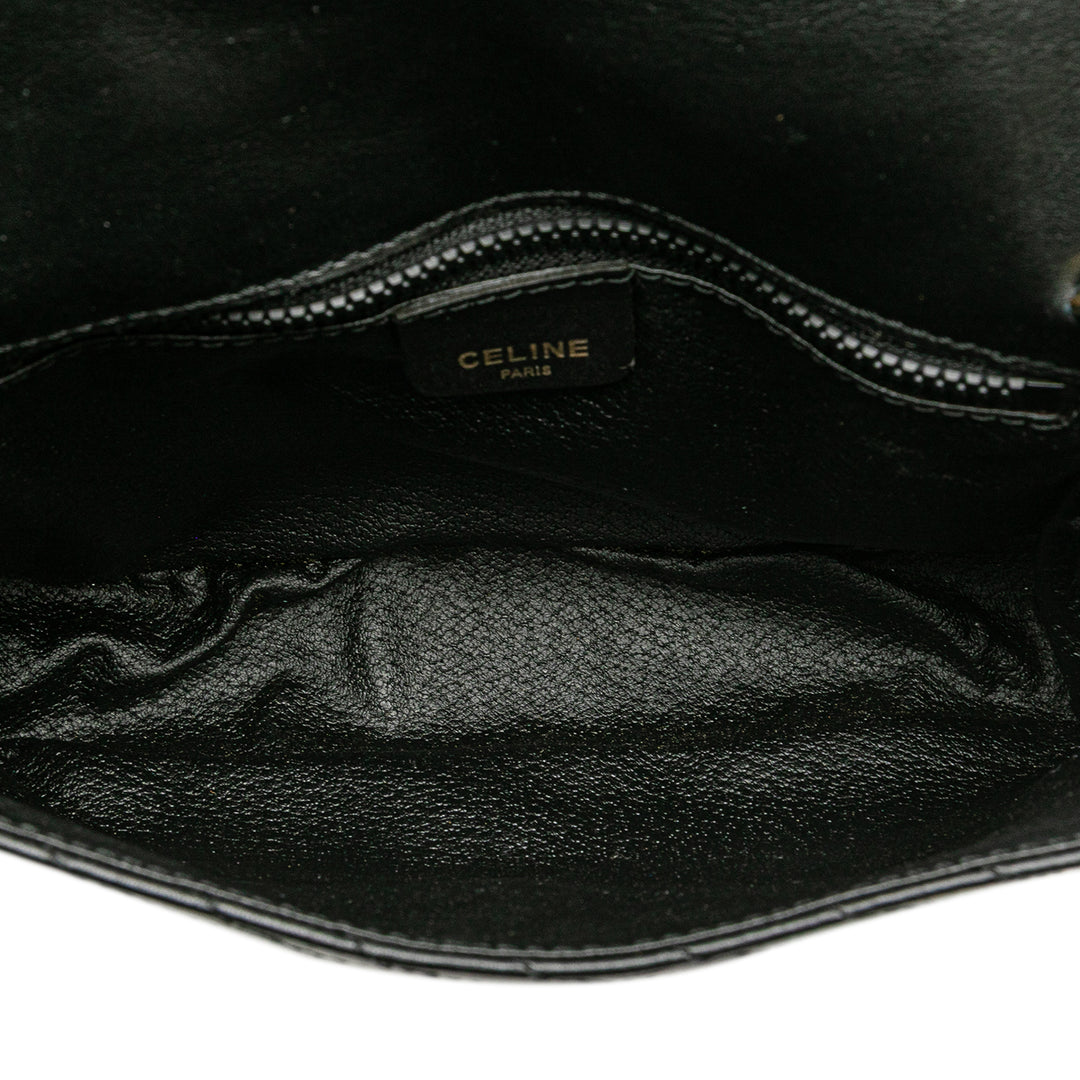 Leather Triomphe Chain Crossbody Black - Gaby Paris
