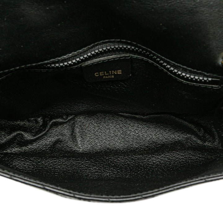 Leather Triomphe Chain Crossbody Black - Gaby Paris