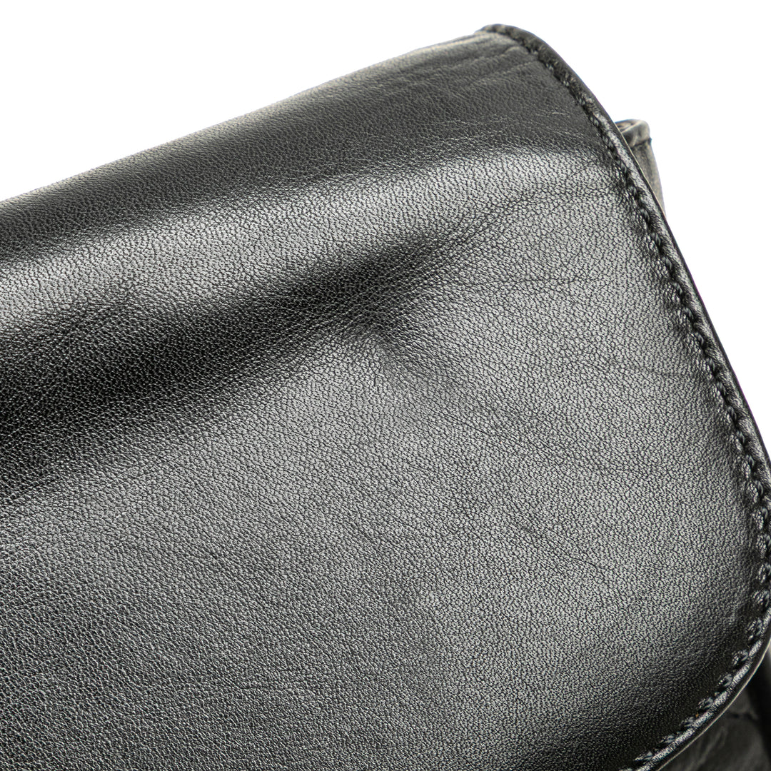 Leather Triomphe Chain Crossbody Black - Gaby Paris