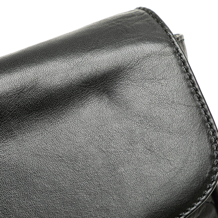 Leather Triomphe Chain Crossbody Black - Gaby Paris