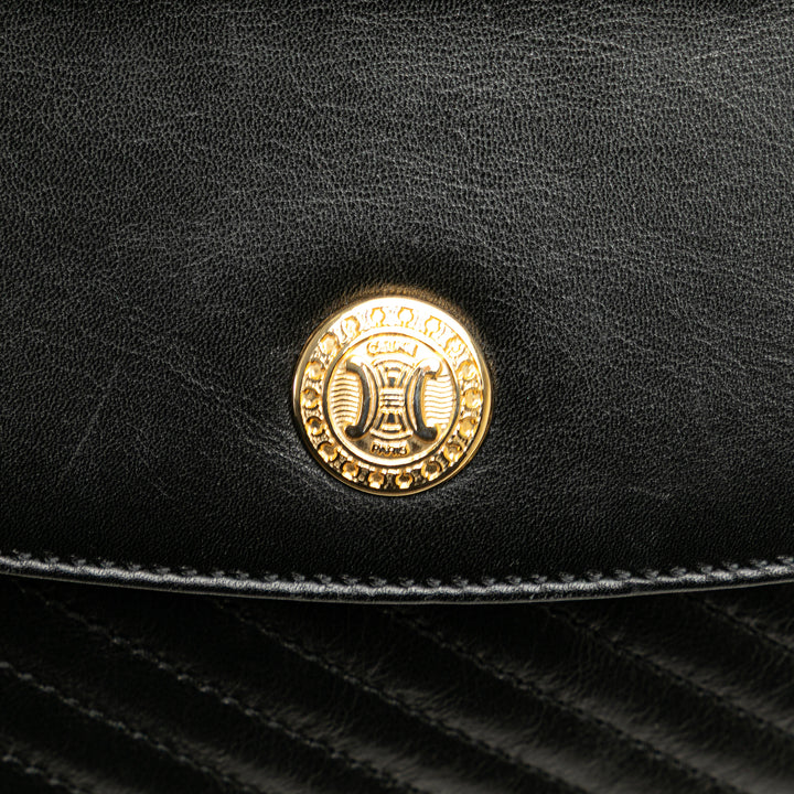 Leather Triomphe Chain Crossbody Black - Gaby Paris