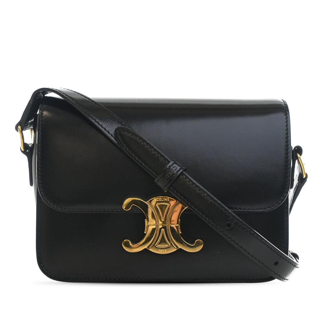 Celine Teen brillant Cuir de veau Triomphe Sac porté croisé