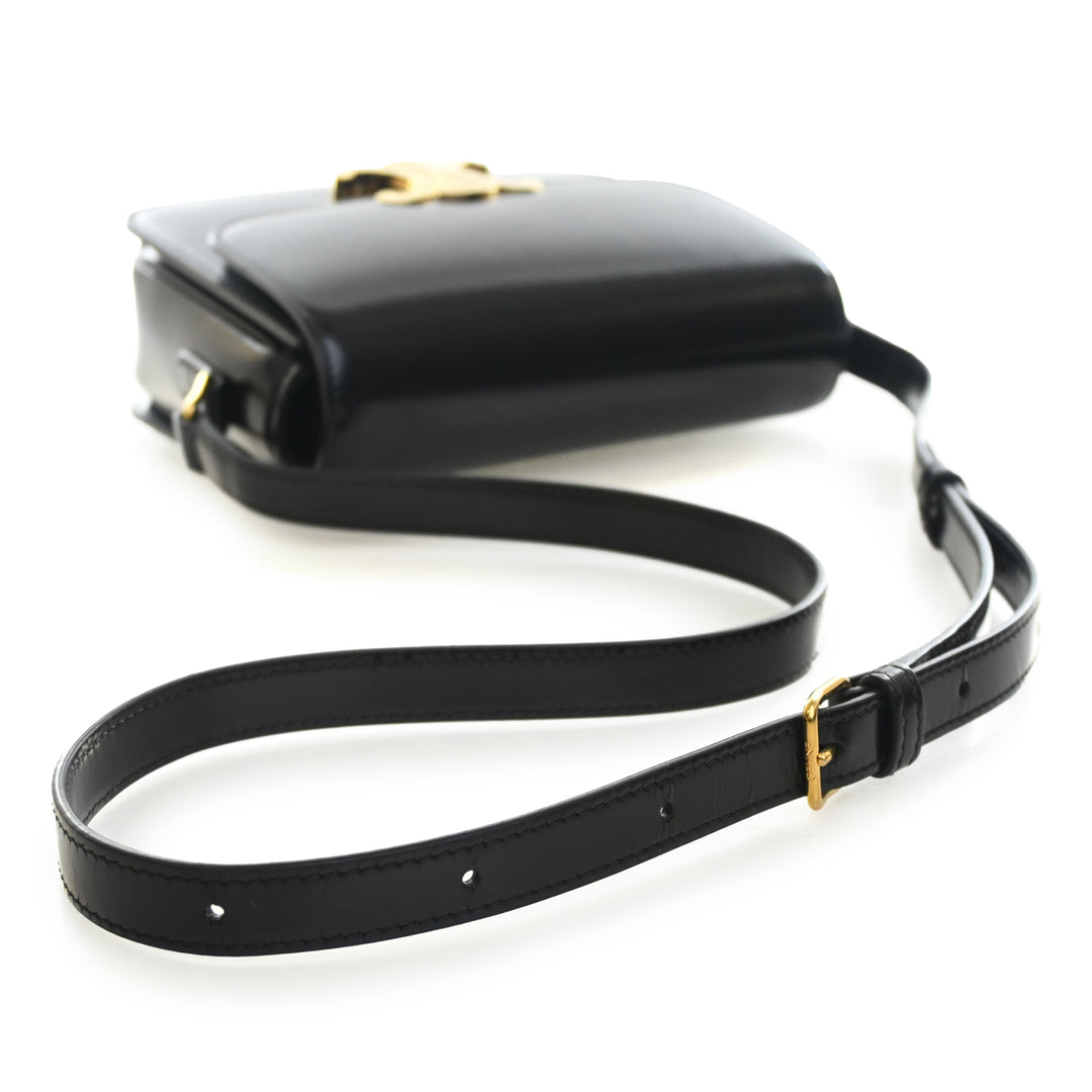 Celine Teen brillant Cuir de veau Triomphe Sac porté croisé