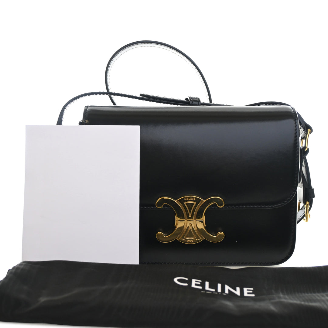 Celine Teen brillant Cuir de veau Triomphe Sac porté croisé