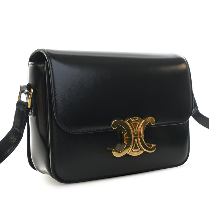 Celine Teen brillant Cuir de veau Triomphe Sac porté croisé