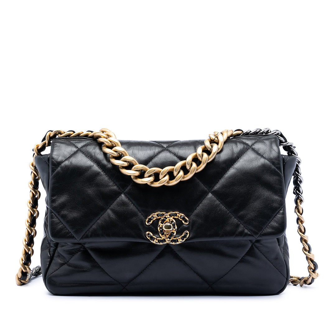 Chanel 19 à rabat Grand Cuir d'agneau