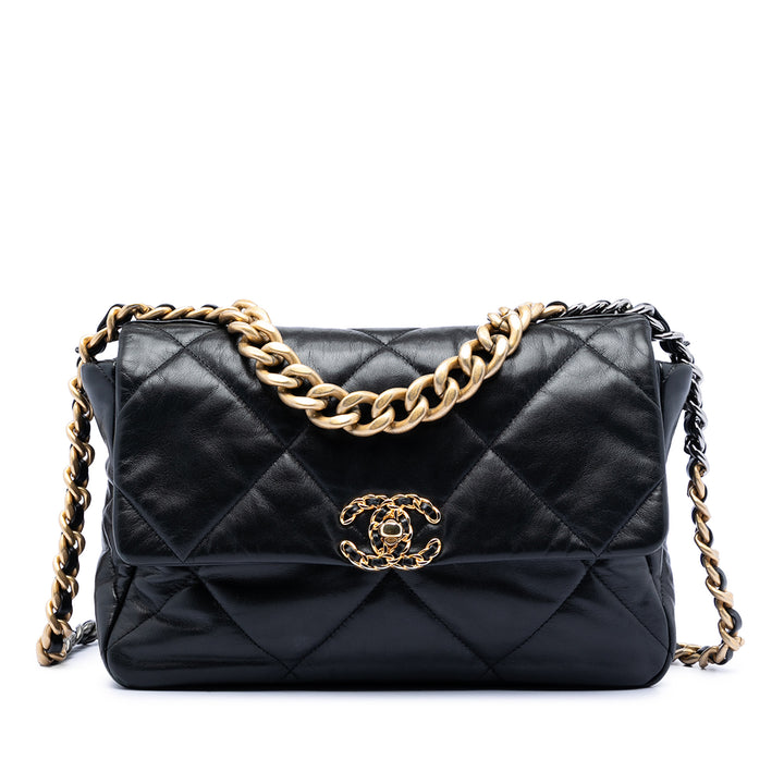Chanel 19 à rabat Grand Cuir d'agneau