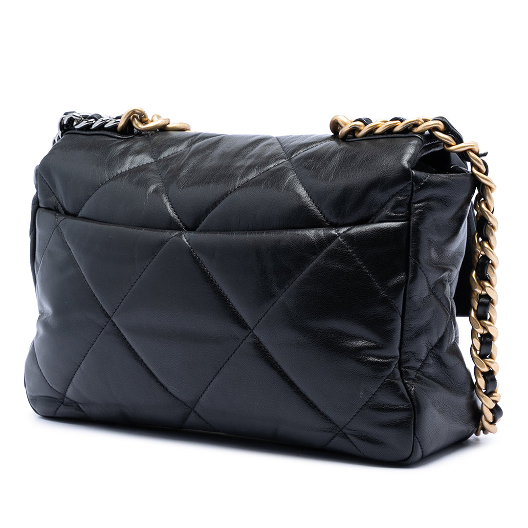 Chanel 19 à rabat Grand Cuir d'agneau
