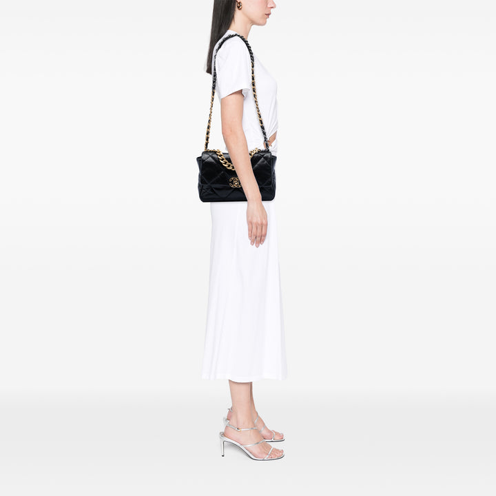 Chanel 19 à rabat Grand Cuir d'agneau