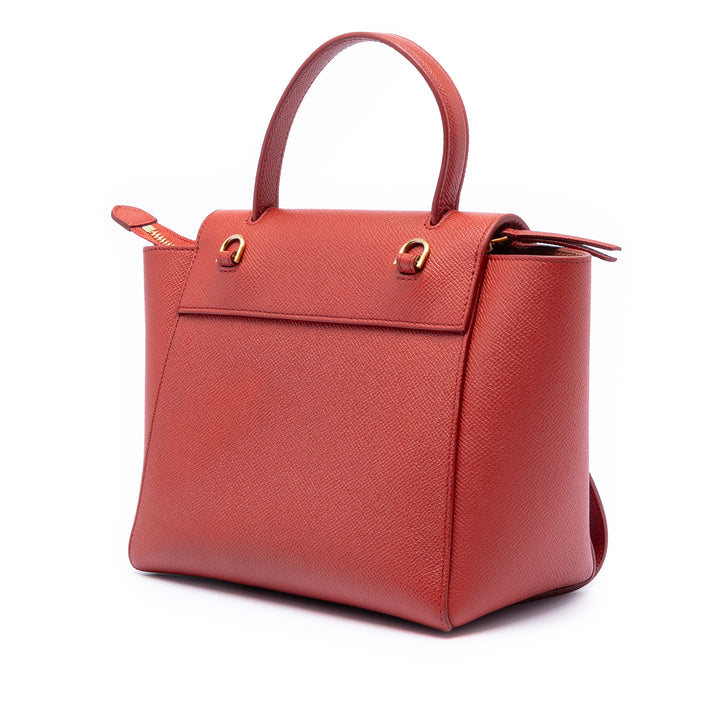 Celine grainé Sac ceinture Nano Cuir de veau grainé Rouge – vue 2 – GABY PARIS
