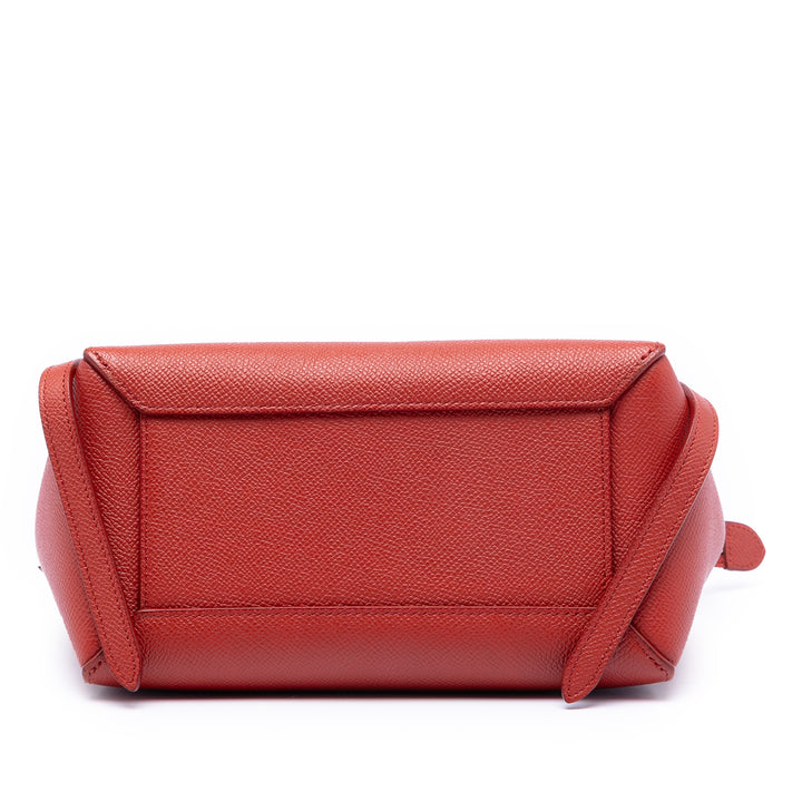 Celine grainé Sac ceinture Nano Cuir de veau grainé Rouge – vue 3 – GABY PARIS