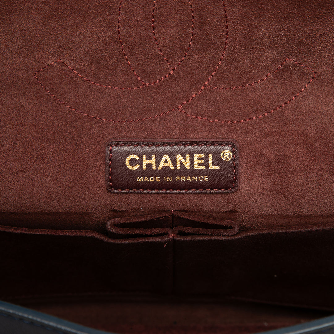Chanel Smooth Cuir de veau et Knit Reissue 2.55 Medallion Double rabat 226