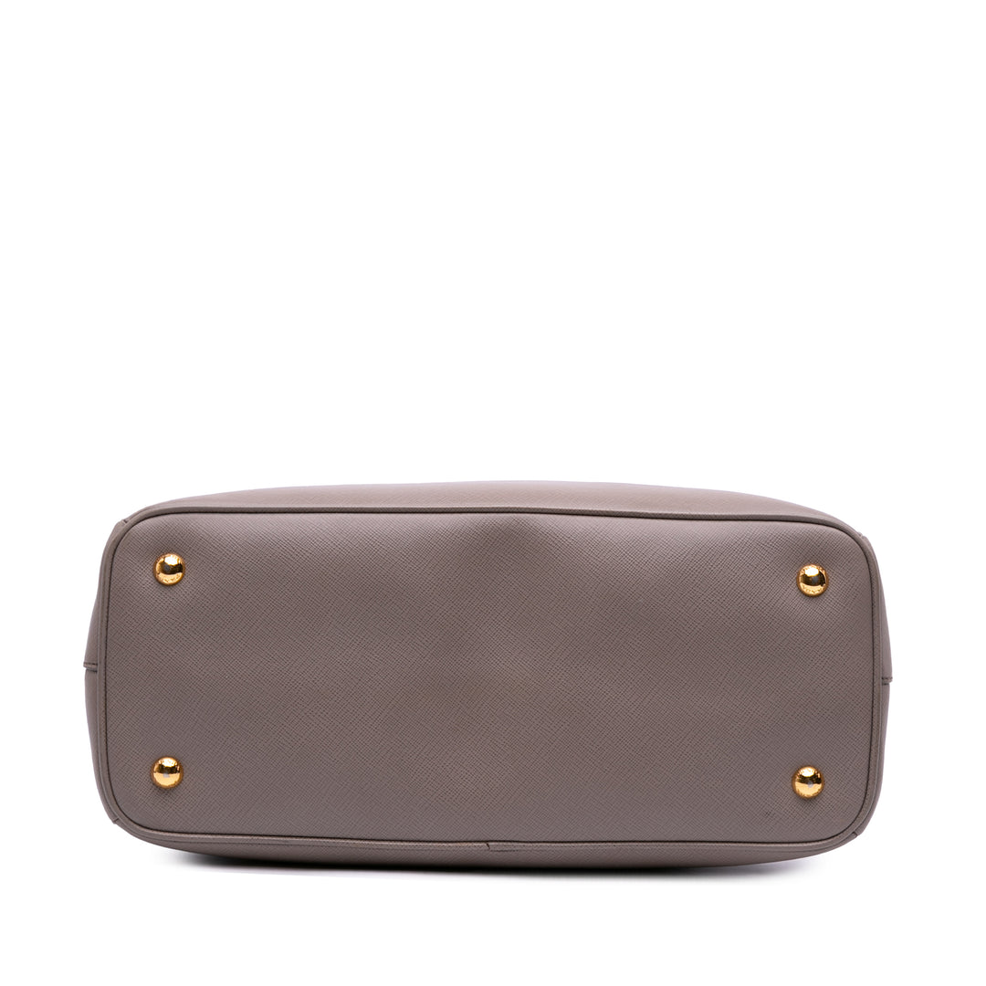 Small Saffiano Lux Galleria Satchel Brown - Gaby Paris