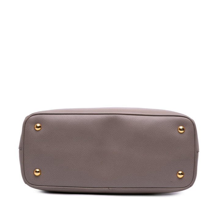 Small Saffiano Lux Galleria Satchel Brown - Gaby Paris