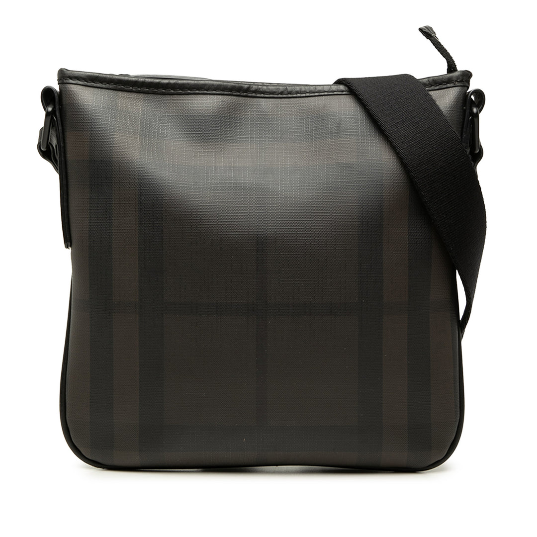 Burberry Smoke Check Beckley Sac Toile enduite Marron