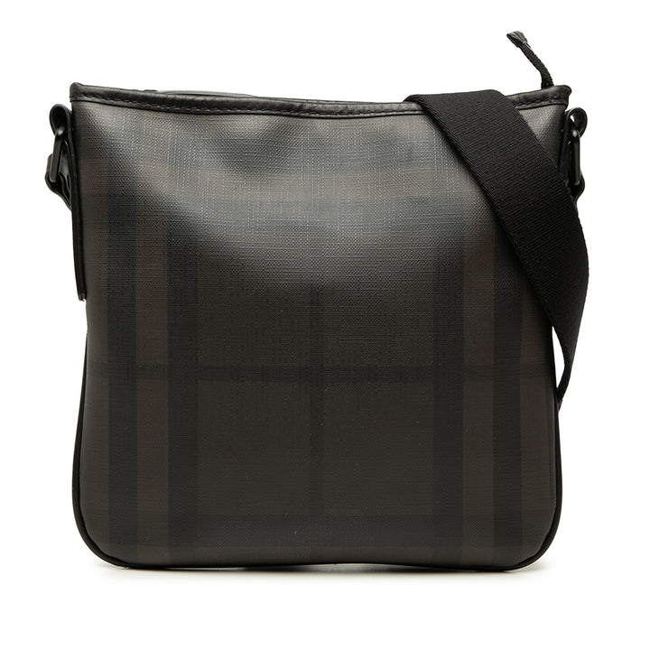 Burberry Smoke Check Beckley Sac Toile enduite Marron