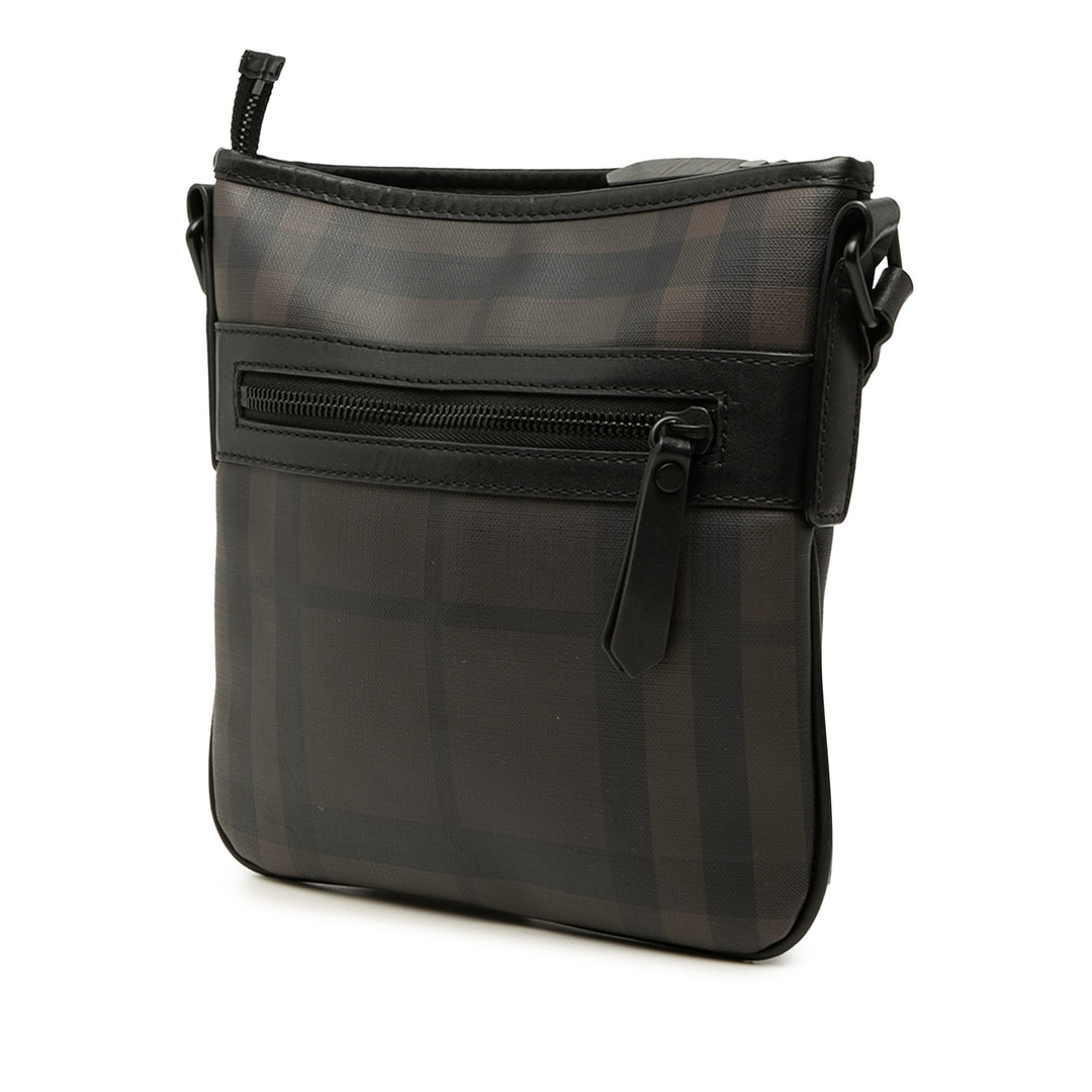 Burberry Smoke Check Beckley Sac Toile enduite Marron
