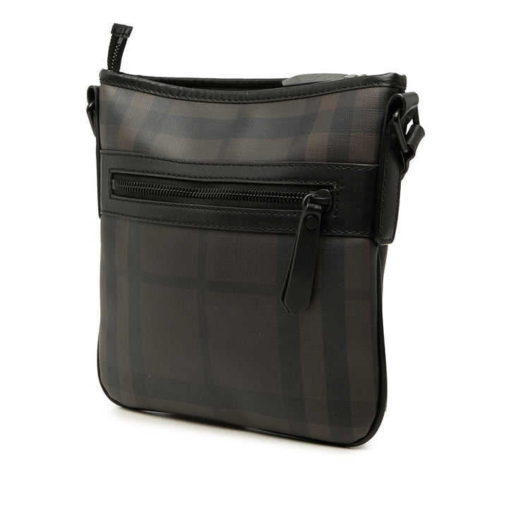 Burberry Smoke Check Beckley Sac Toile enduite Marron