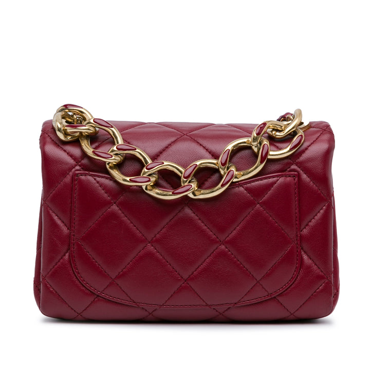 Small Lambskin Color Match Flap Red - Gaby Paris