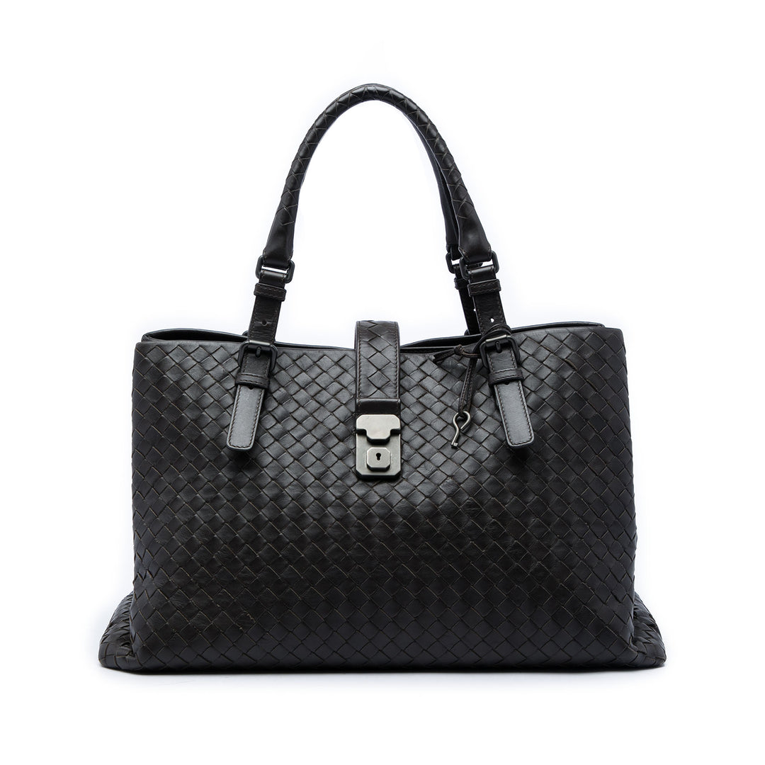 Bottega Veneta Intrecciato Roma Cabas Moyen Cuir nappa