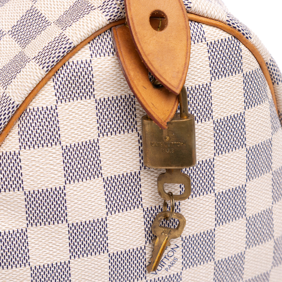 Louis Vuitton Damier Azur Speedy 30 Blanc