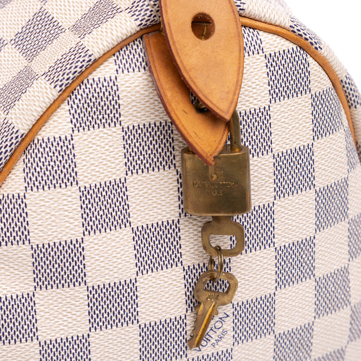 Louis Vuitton Damier Azur Speedy 30 Blanc