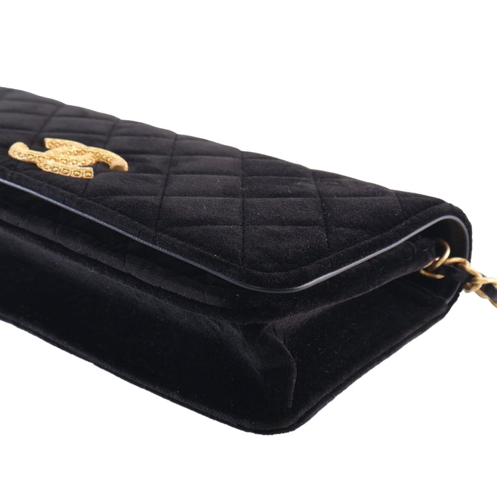 Chanel CC Matelassé Velours East West Pochette avec chaîne